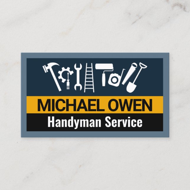 Carte De Visite Cadre des outils de construction Handyman (Devant)