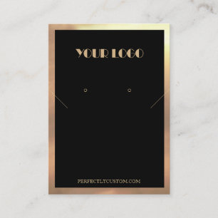 Carte De Visite Cadre d'or noir Boucles d'oreilles de collier mode