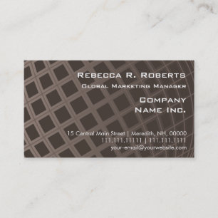 Carte De Visite Cadre du marketing Brown élégant de globe simple