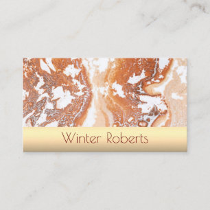 Carte De Visite Cadre élégant corail marbre or cadre professionnel