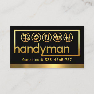 Carte De Visite Cadre élégant en or pour outils de bricoleur