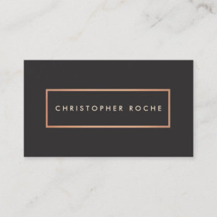 Carte De Visite Cadre en cuivre design élégant Noir chaud