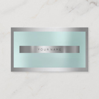 Carte De Visite Cadre en verre gris argenté Métallal Minimal Aqua