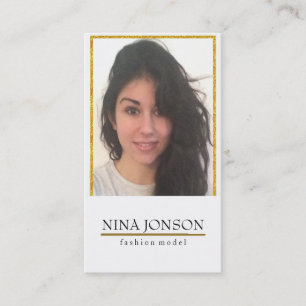 Carte De Visite Cadre Et Photo Parties scintillant Or