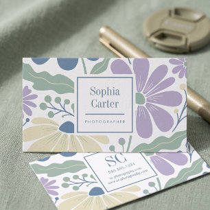 Carte De Visite Cadre floral botanique pastel