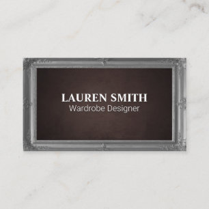 Carte De Visite Cadre gris antique   Texture Brown