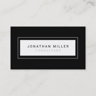 Carte De Visite Cadre minimaliste noir et blanc professionnel