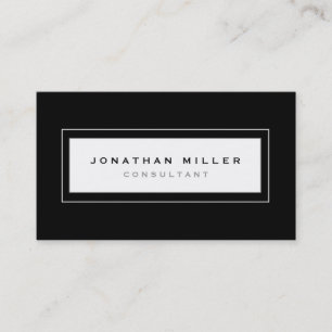 Carte De Visite Cadre minimaliste professionnel noir et blanc