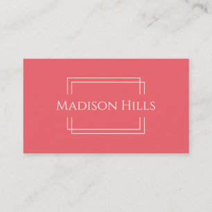 Carte De Visite Cadre moderne minimaliste professionnel rose