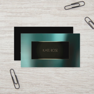 Carte De Visite Cadre noir aquatique turquoise métallique VIP de