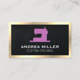 Carte De Visite Cadre Or   Logo de la machine à coudre de fabricat