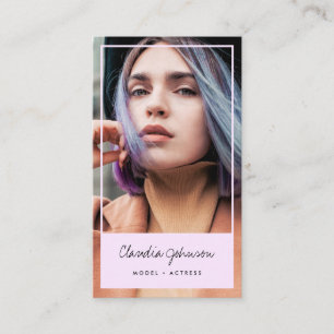 Carte De Visite Cadre rose moderne acteur modèle chanteuse photo