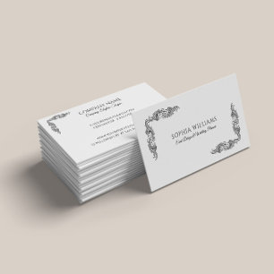 Carte De Visite Cadre Vintage noir élégant