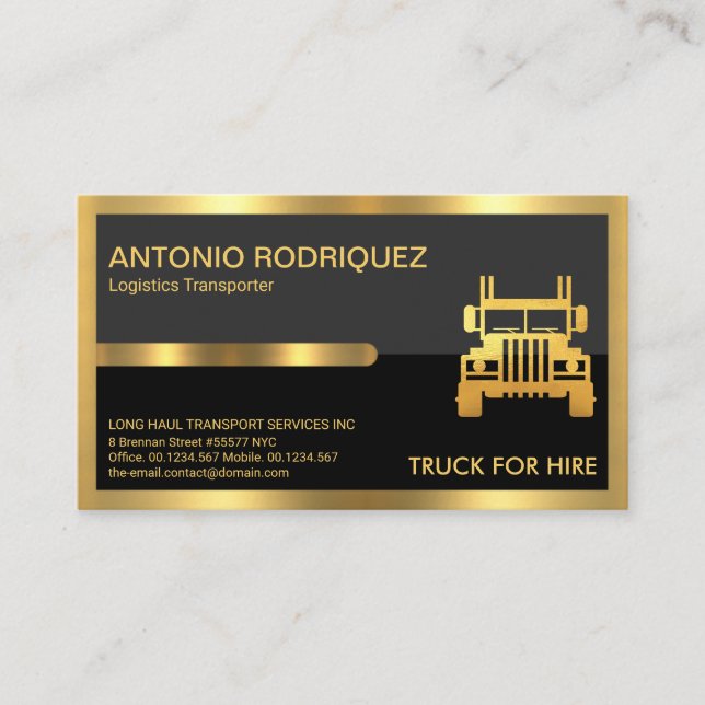 Carte De Visite Cadres de l'onglet Or Suprême Gris Couches Noires (Devant)