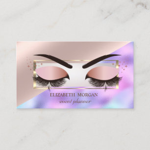 Carte De Visite Cadres professionnels Rose Gold Lases Holographiqu