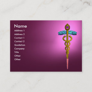 Carte De Visite CADUCEUS AMÉTHYST éclatant or rose violet violet