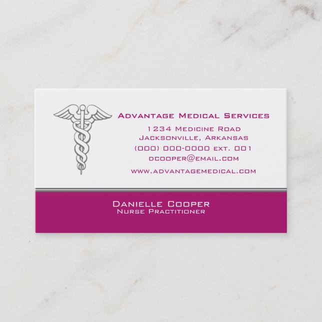 Carte de visite Caduceus, Fuchsia (Devant)