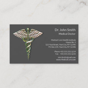 Carte De Visite Caduceus Médicale Chrome Holographique 3D