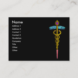 Carte De Visite CADUCEUS, vif or rose rose noir
