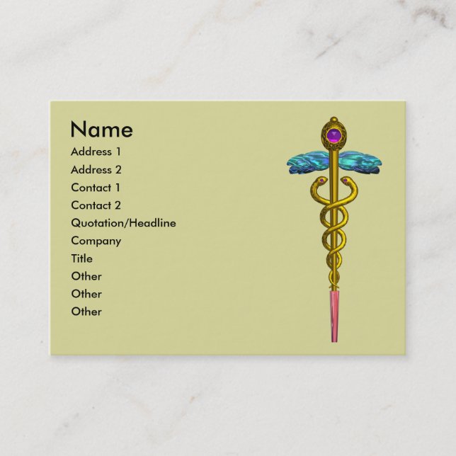 Carte De Visite CADUCUS, améthyste aurifère dynamique (Devant)