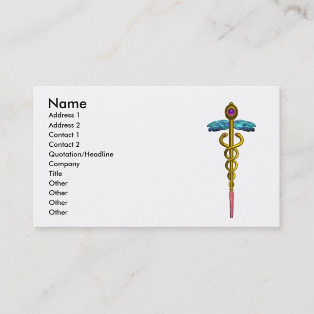 Carte De Visite CADUCUS, améthyste aurifère dynamique (Devant)