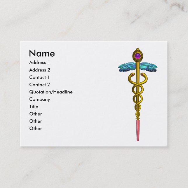 Carte De Visite CADUCUS, améthyste aurifère dynamique (Devant)