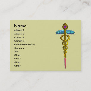 Carte De Visite CADUCUS, améthyste aurifère dynamique