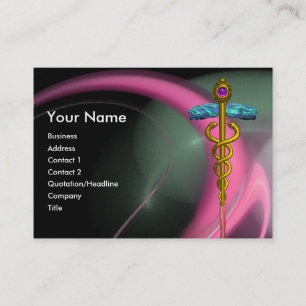 Carte De Visite CADUCUS D'OR Médicale, CHAUSSURES DE FRACTAL VERT 