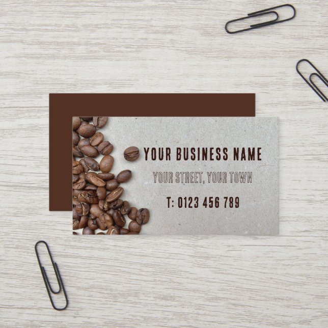 Carte De Visite Café (Devant/Arrière en situation)