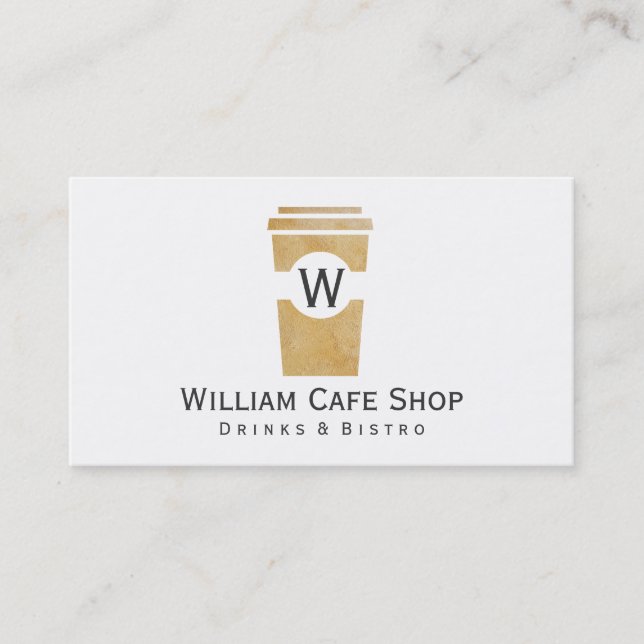 Carte De Visite Café | aller (texture brune II) (Devant)