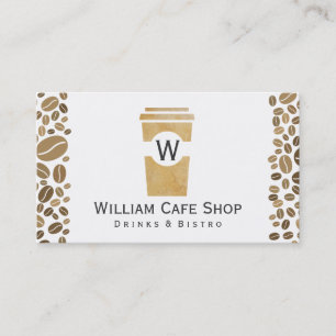 Carte De Visite Café   aller (texture brune II) Fèves de café