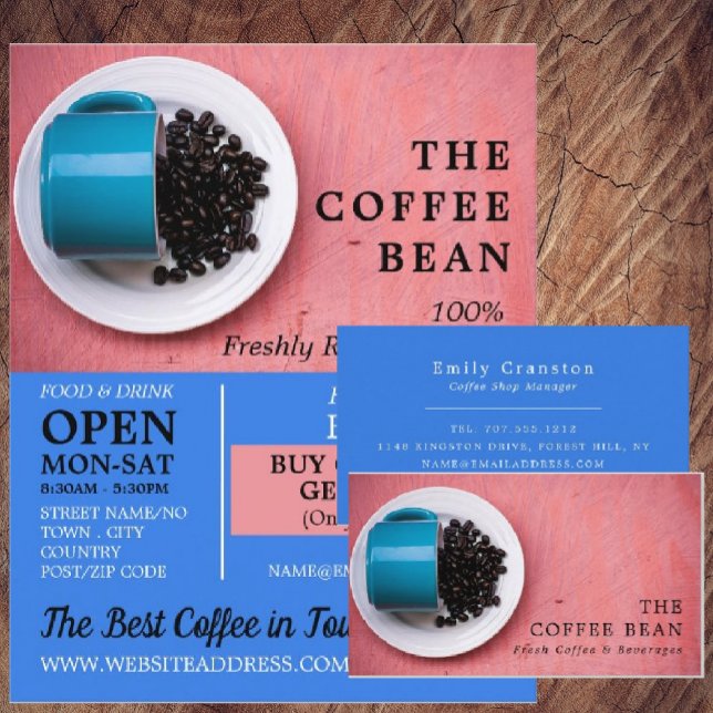 Carte De Visite Café Bean Mug, Barista, Café, Café (Créateur téléchargé)