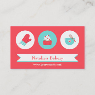 Carte De Visite Café Boulangerie Élégante de Cupcakes Modernes Tur