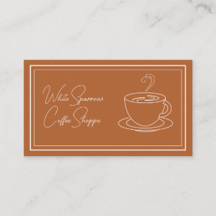 Carte De Visite Café Brown et blanc minimaliste