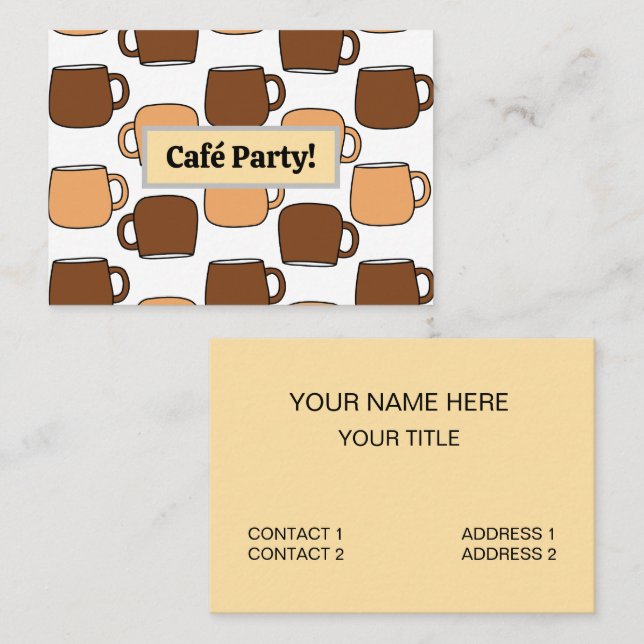 Carte De Visite Café Café Café Shop (Devant / Derrière)