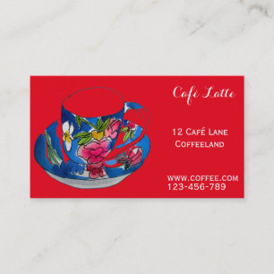 Carte De Visite Café-café retro café thé designer