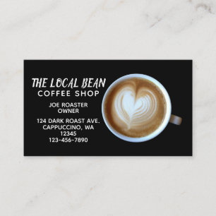 Carte De Visite Café Cappuccino Latte   Simple Black Café