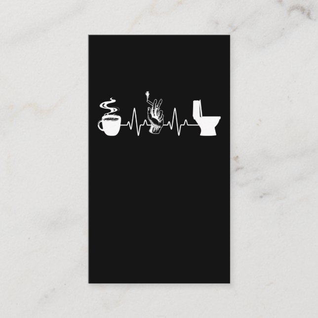 Carte De Visite Café Cigarette Toilette Humour fumeur (Devant)