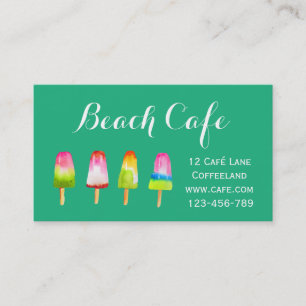 Carte De Visite Café de plage à pâtisserie à blocs de glace É