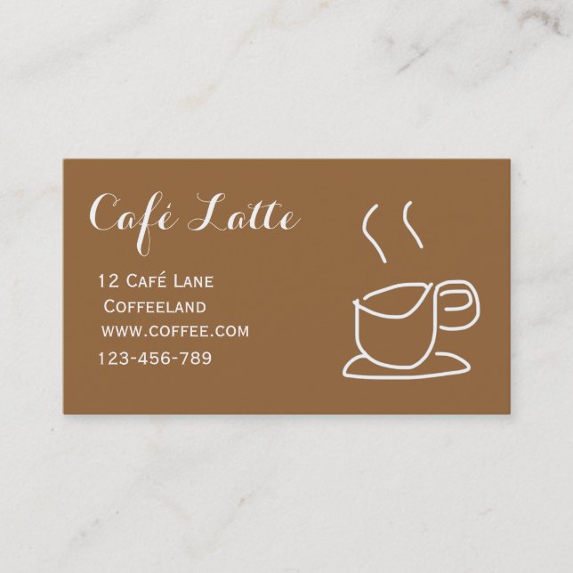 Carte De Visite Café de thé moderne café café café simple (Devant)
