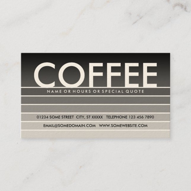 Carte De Visite CAFÉ gris (Devant)