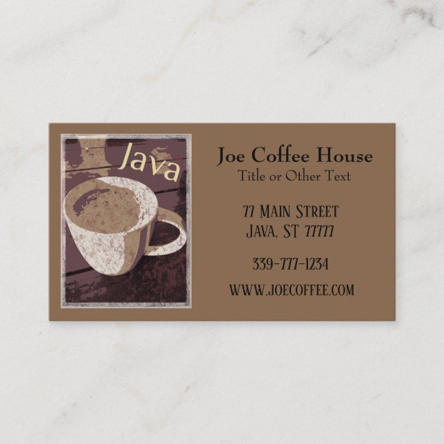 Carte De Visite Café Java (Devant)