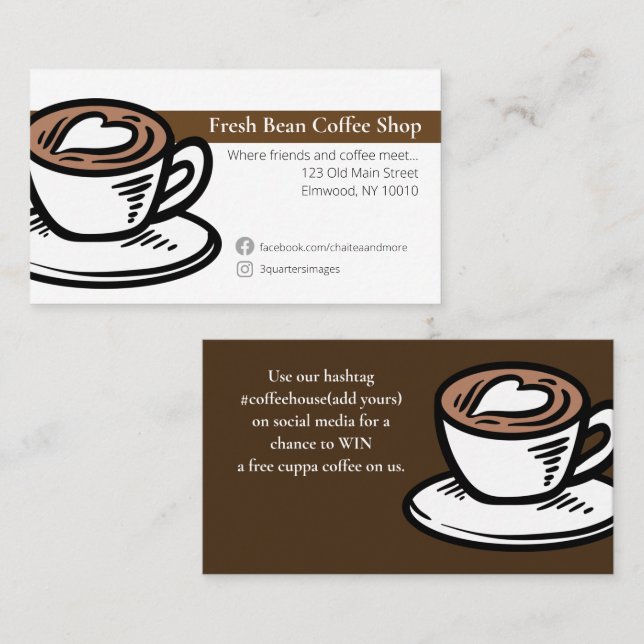 Carte De Visite Café local (Devant / Derrière)