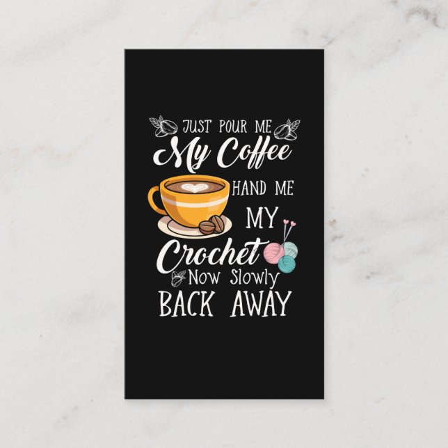 Carte De Visite Café Louvain Crochet Lady Crocheting Humour Fil (Devant)