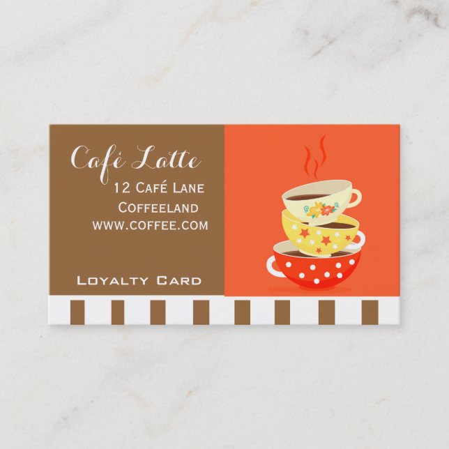 Carte De Visite Café moderne Loyalty Card pour café (Devant)