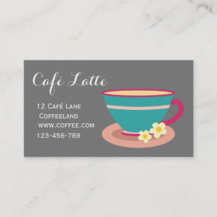 Carte De Visite Café moderne salon de thé teacup chamomile thé