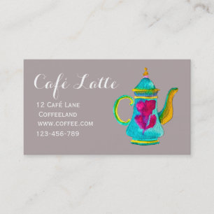 Carte De Visite Café moderne théière théière