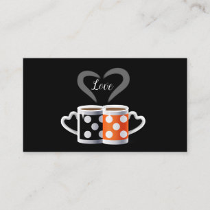 Carte De Visite Café orange + noir ou nous appartenons ensemble