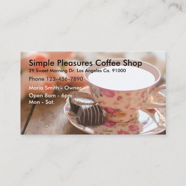 Carte De Visite Café-restaurant Businesscards élégant (Devant)