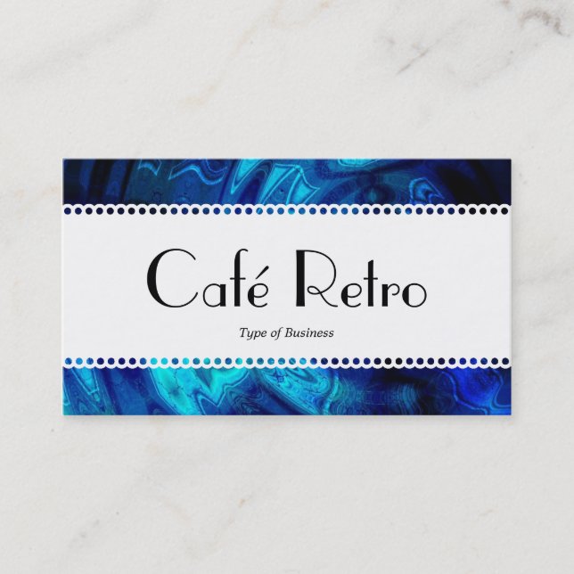 Carte De Visite Café Retro (Scalloped) - Bain Romain (Devant)